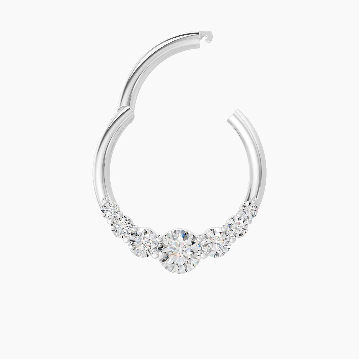 Felicity | 18k White Gold 9.5 mm Diamond Daith Piercing