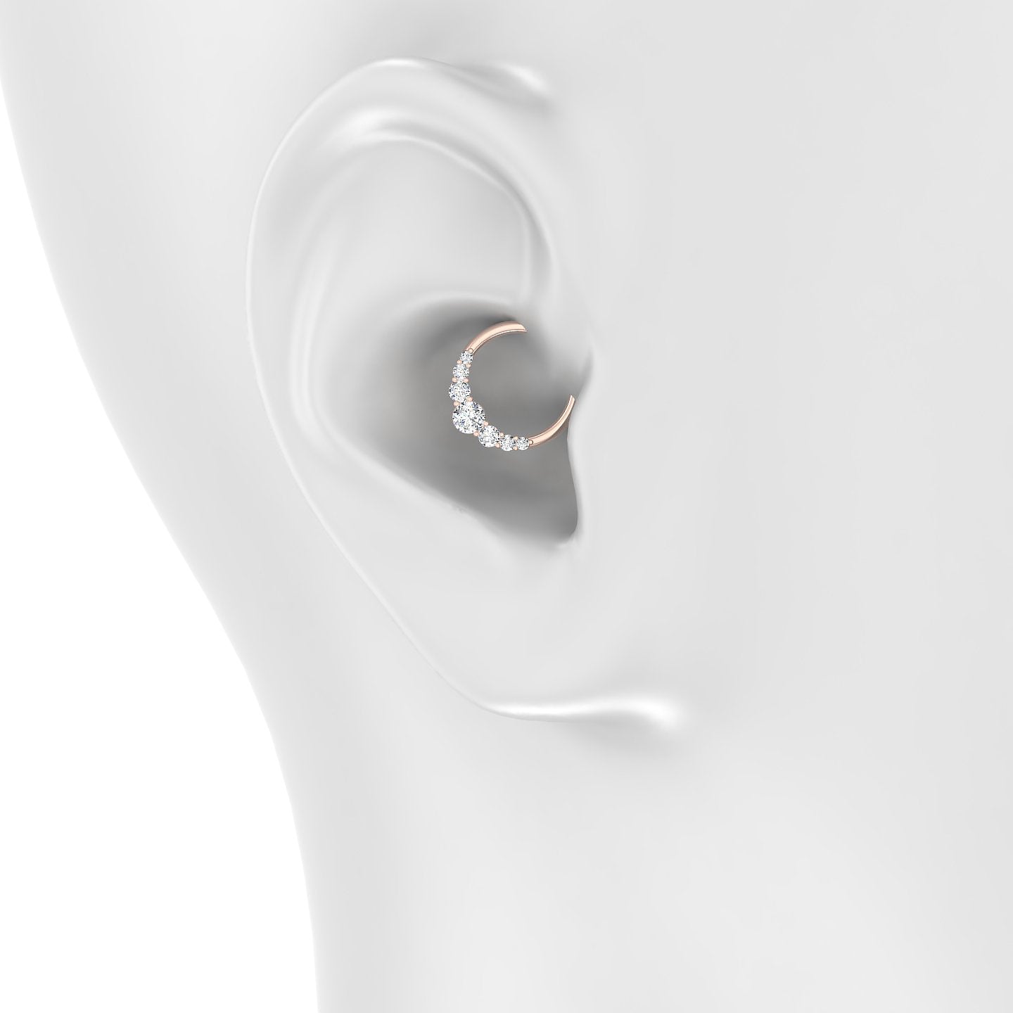 Felicity | 18k Rose Gold 9.5 mm Diamond Daith Piercing