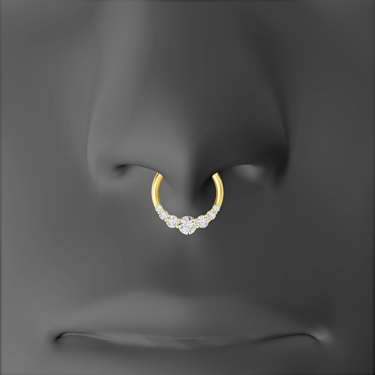 Felicity | 18k Yellow Gold 9.5 mm Diamond Septum Piercing