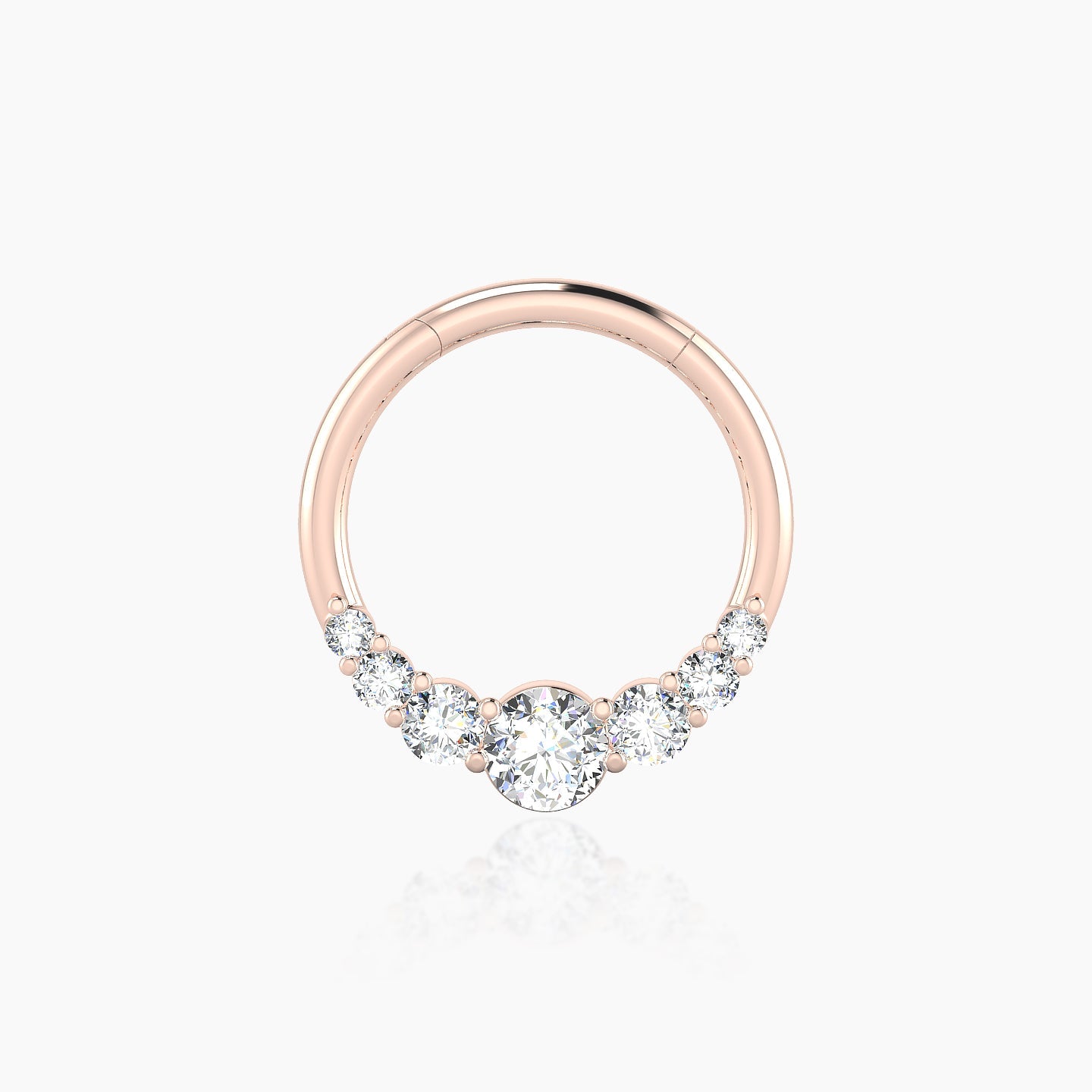 Felicity | 18k Rose Gold 9.5 mm Diamond Septum Piercing