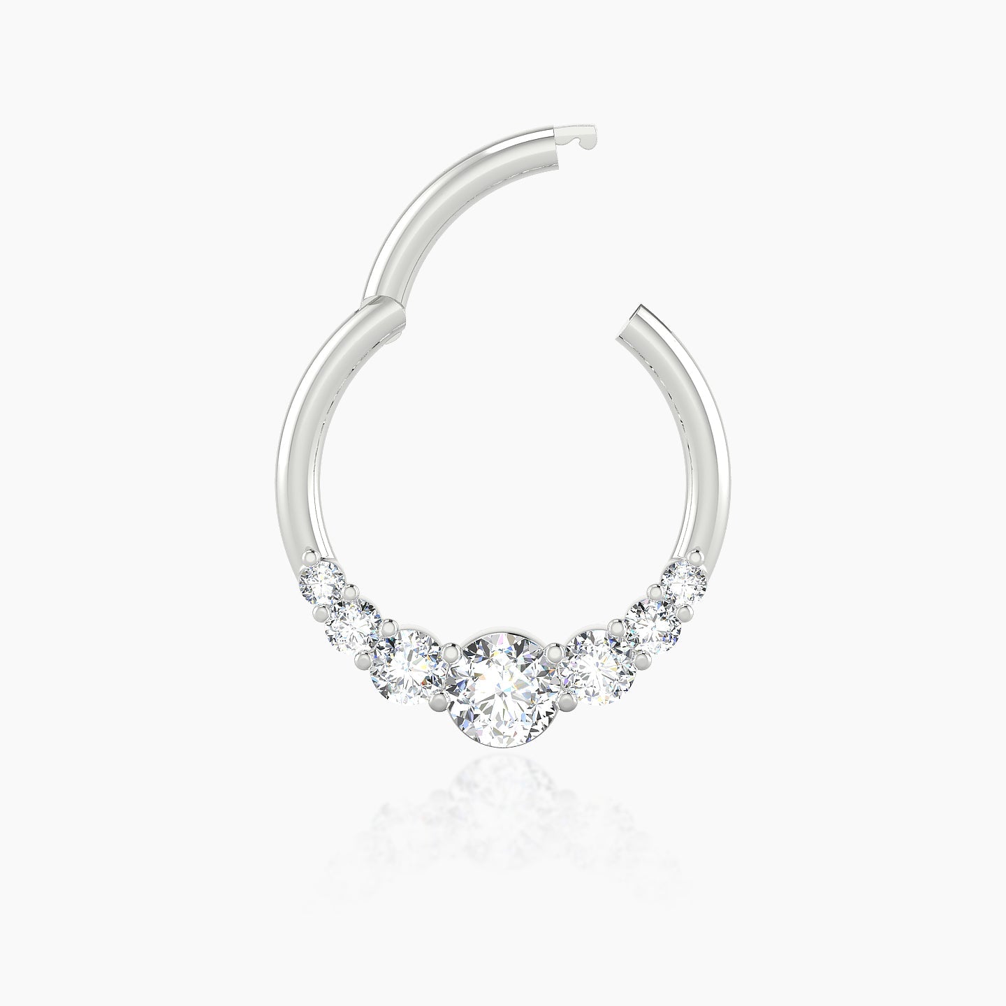 Felicity | 18k White Gold 9.5 mm Diamond Septum Piercing