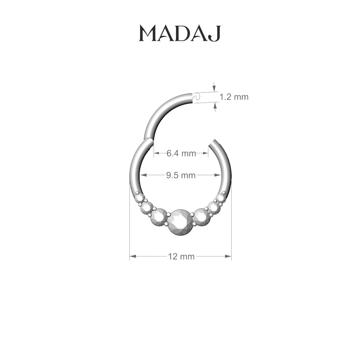 Felicity | 18k Yellow Gold 9.5 mm Diamond Septum Piercing