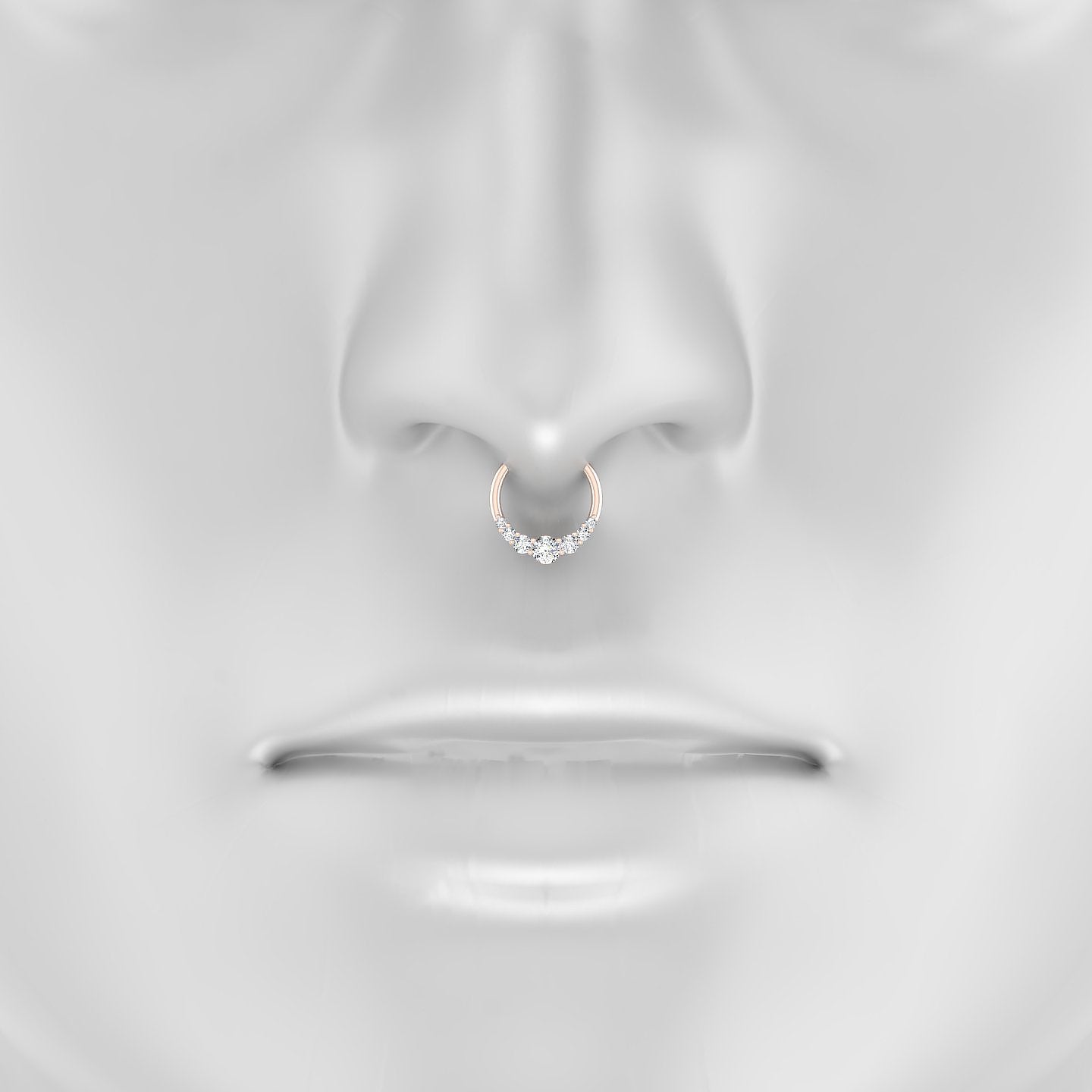 Felicity | 18k Rose Gold 9.5 mm Diamond Septum Piercing