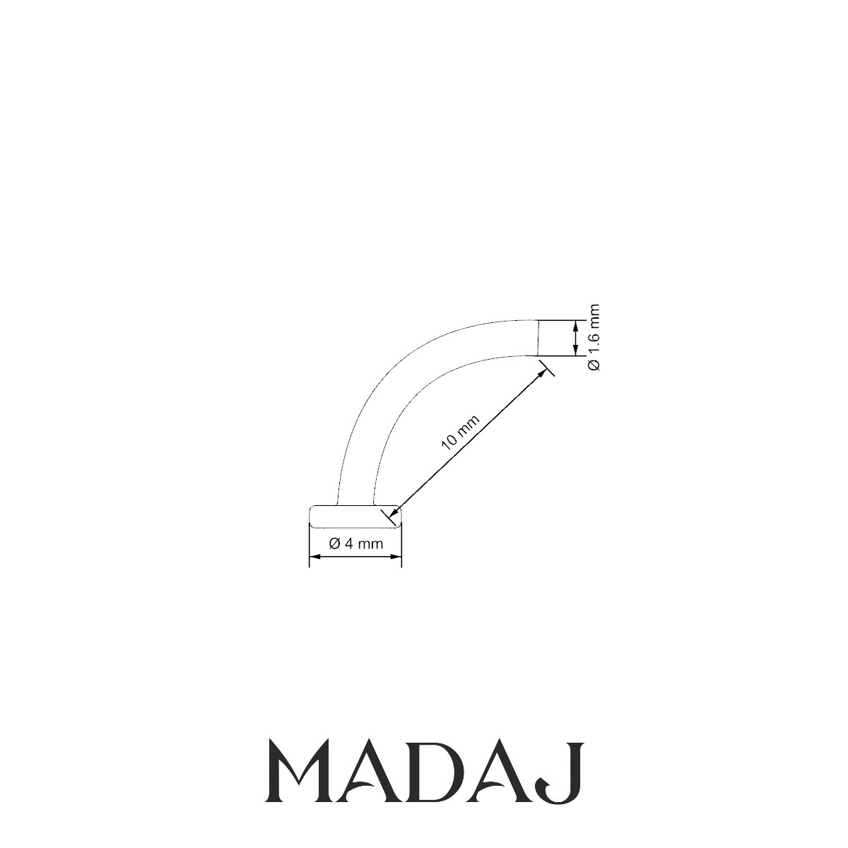 Floating Navel Post | 18k Rose Gold 10 mm