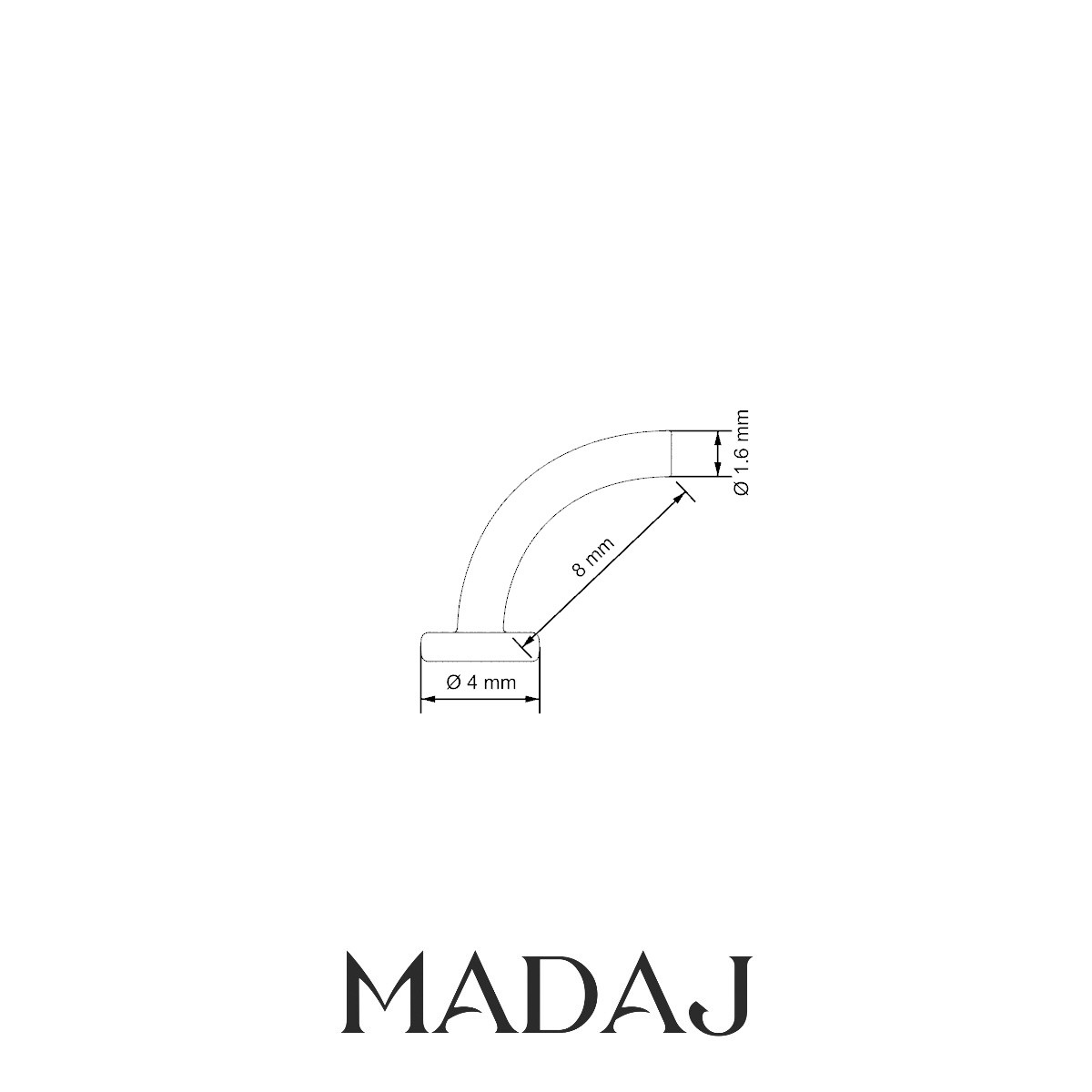 Floating Navel Post | 18k Rose Gold 8 mm