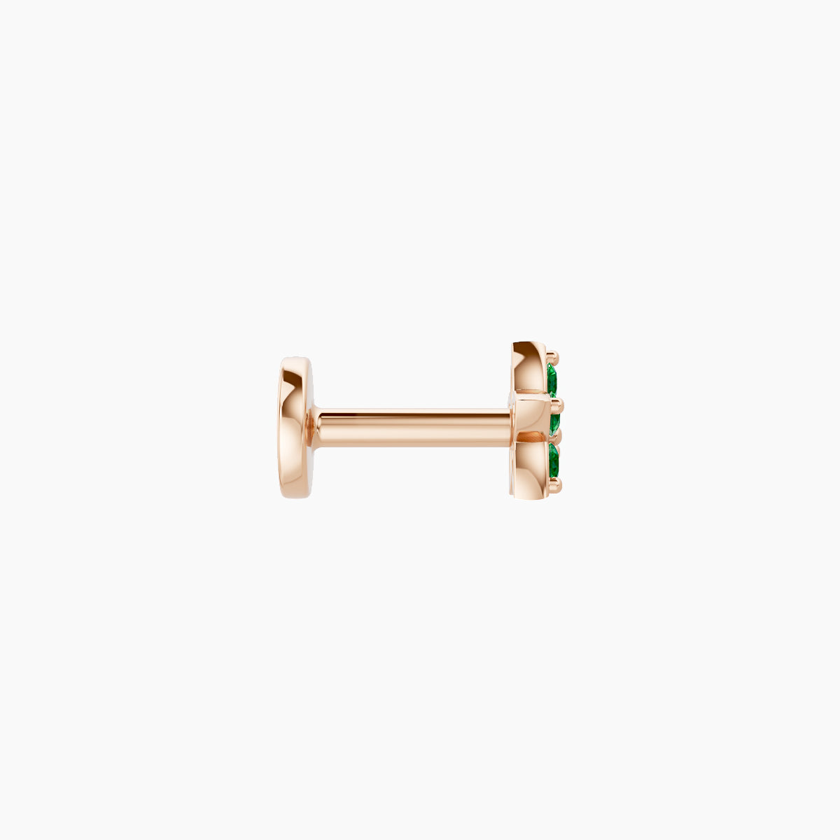Flora | 18k Rose Gold 5 mm 4.5 mm Flower Emerald Nose Piercing