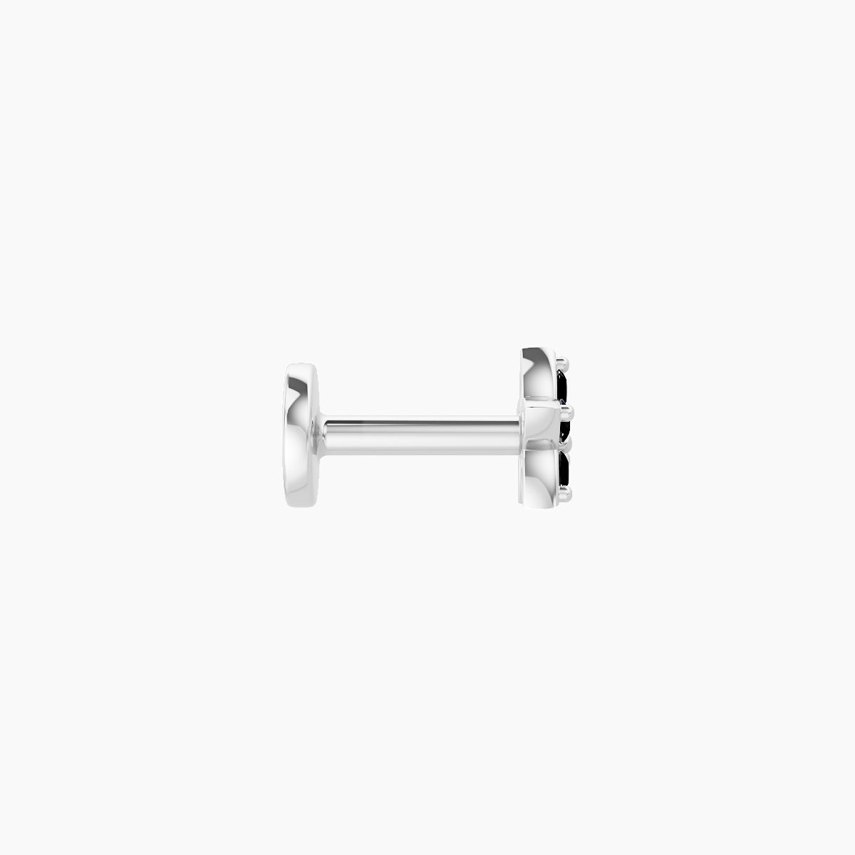 Flora | 18k White Gold 5 mm 4.5 mm Flower Black Diamond Nose Piercing