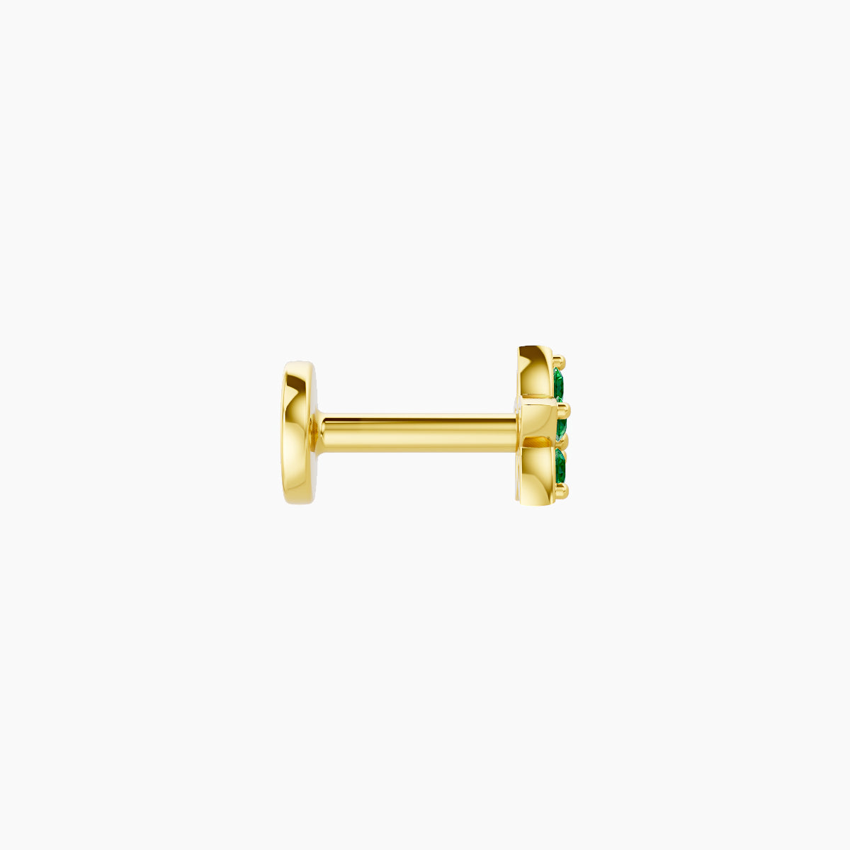 Flora | 18k Yellow Gold 5 mm 4.5 mm Flower Emerald Nose Piercing