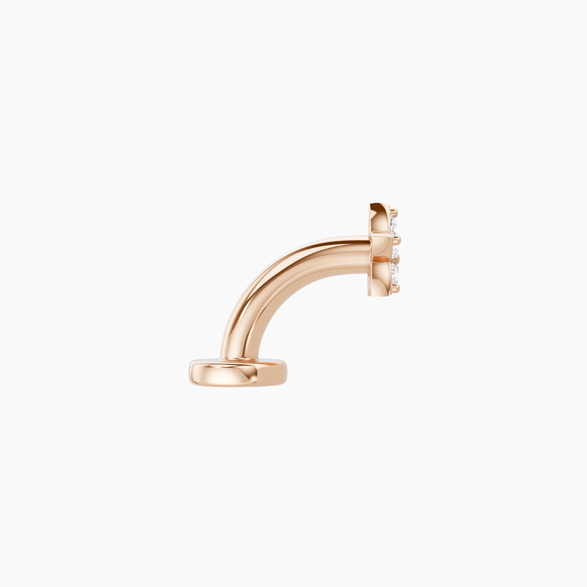 Flora | 18k Rose Gold 4.5 mm 6 mm Flower Diamond Floating Navel Piercing