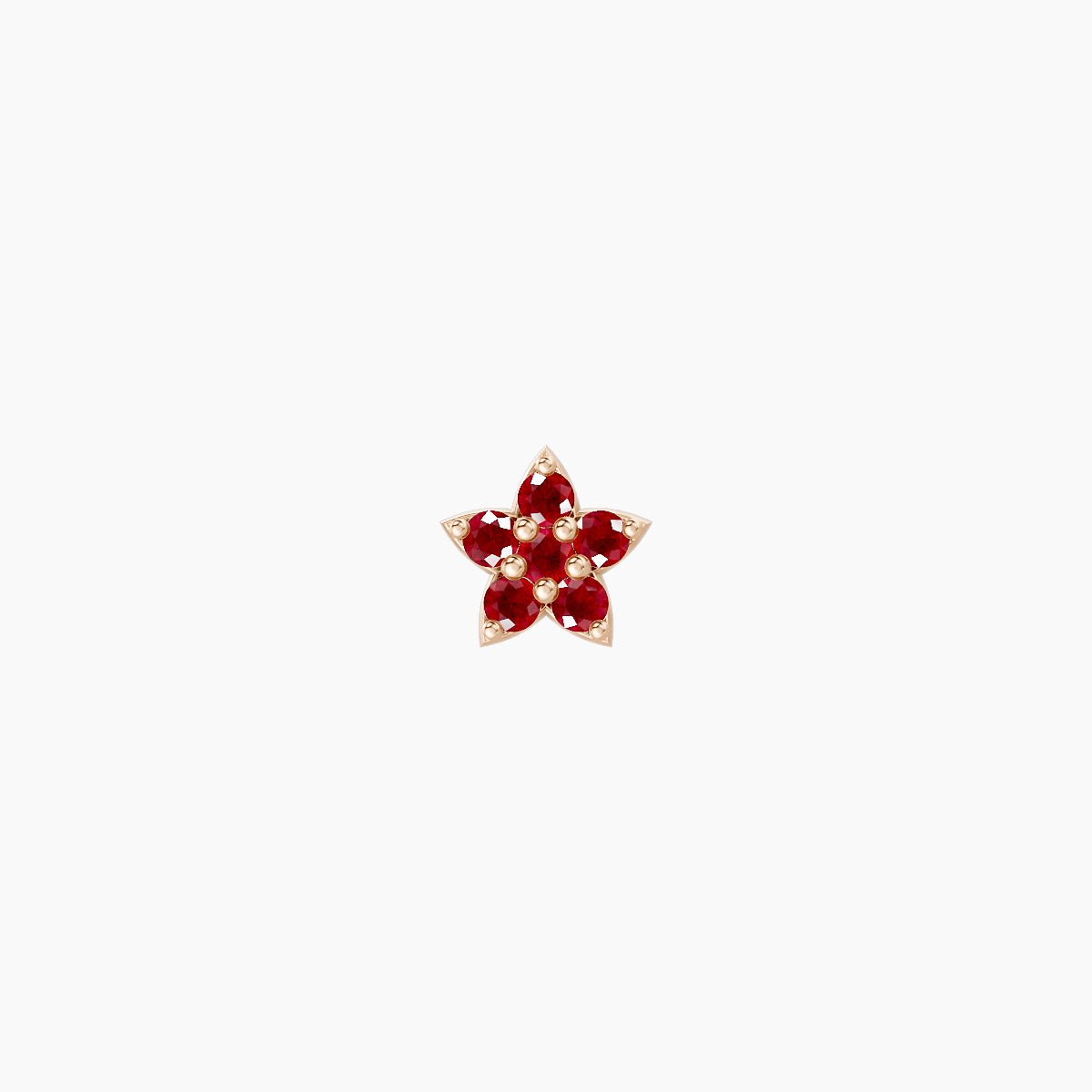 Flora | 18k Rose Gold 6.5 mm 4.5 mm Flower Ruby Nose Piercing