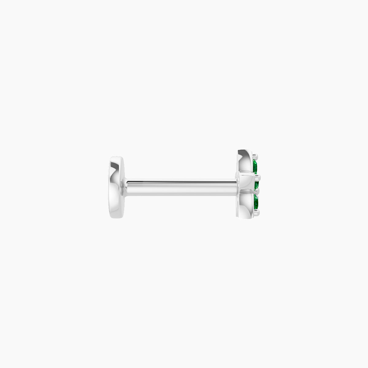 Flora | 18k White Gold 6.5 mm 4.5 mm Flower Emerald Nose Piercing