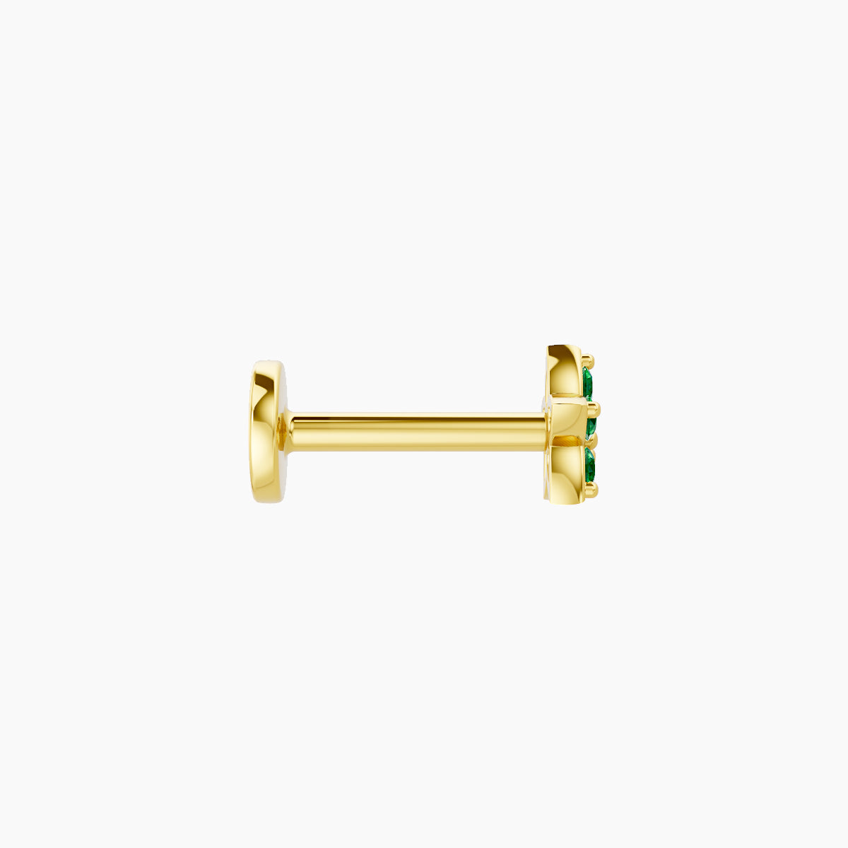 Flora | 18k Yellow Gold 6.5 mm 4.5 mm Flower Emerald Nose Piercing