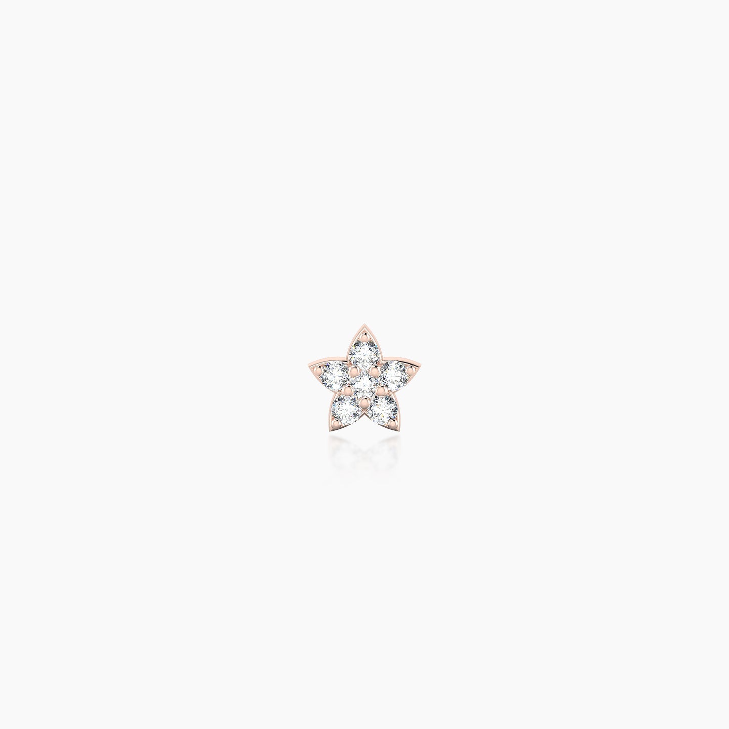 Flora | 18k Rose Gold 4.5 mm 6.5 mm Flower Diamond Nose Piercing