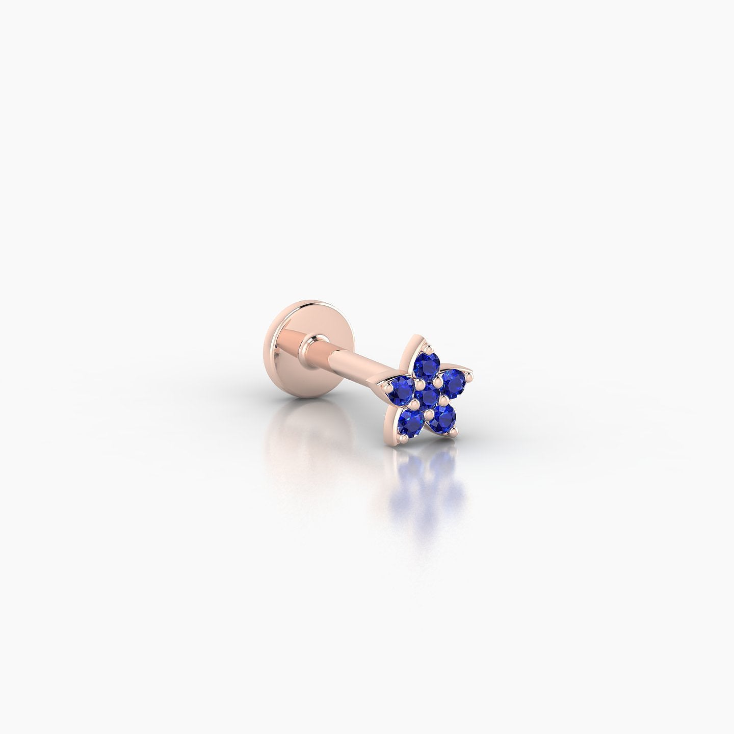 Flora | 18k Rose Gold 6.5 mm 4.5 mm Flower Sapphire Nose Piercing