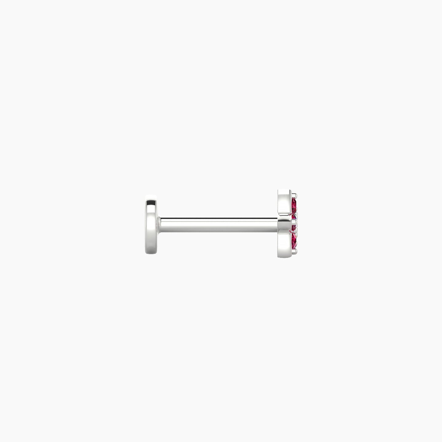 Flora | 18k White Gold 6.5 mm 4.5 mm Flower Ruby Nose Piercing