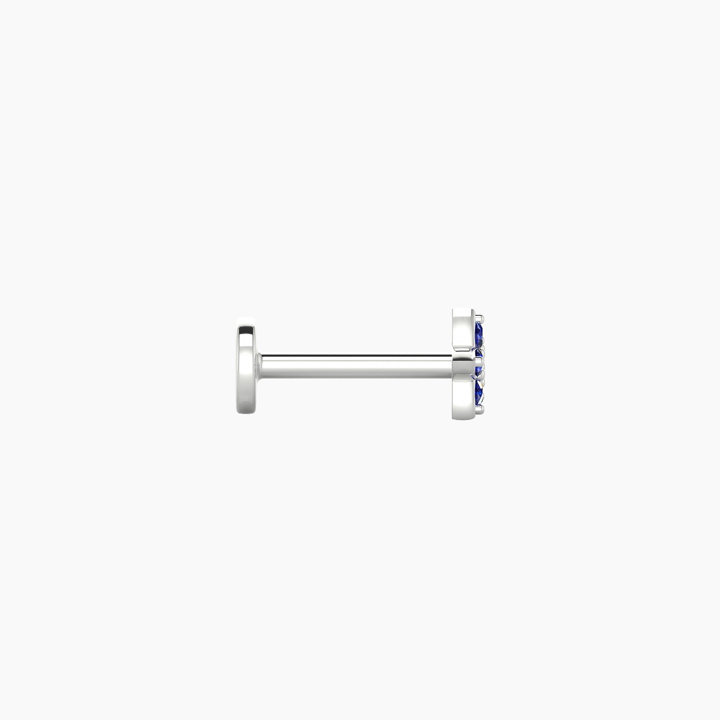 Flora | 18k White Gold 6.5 mm 4.5 mm Flower Sapphire Nose Piercing