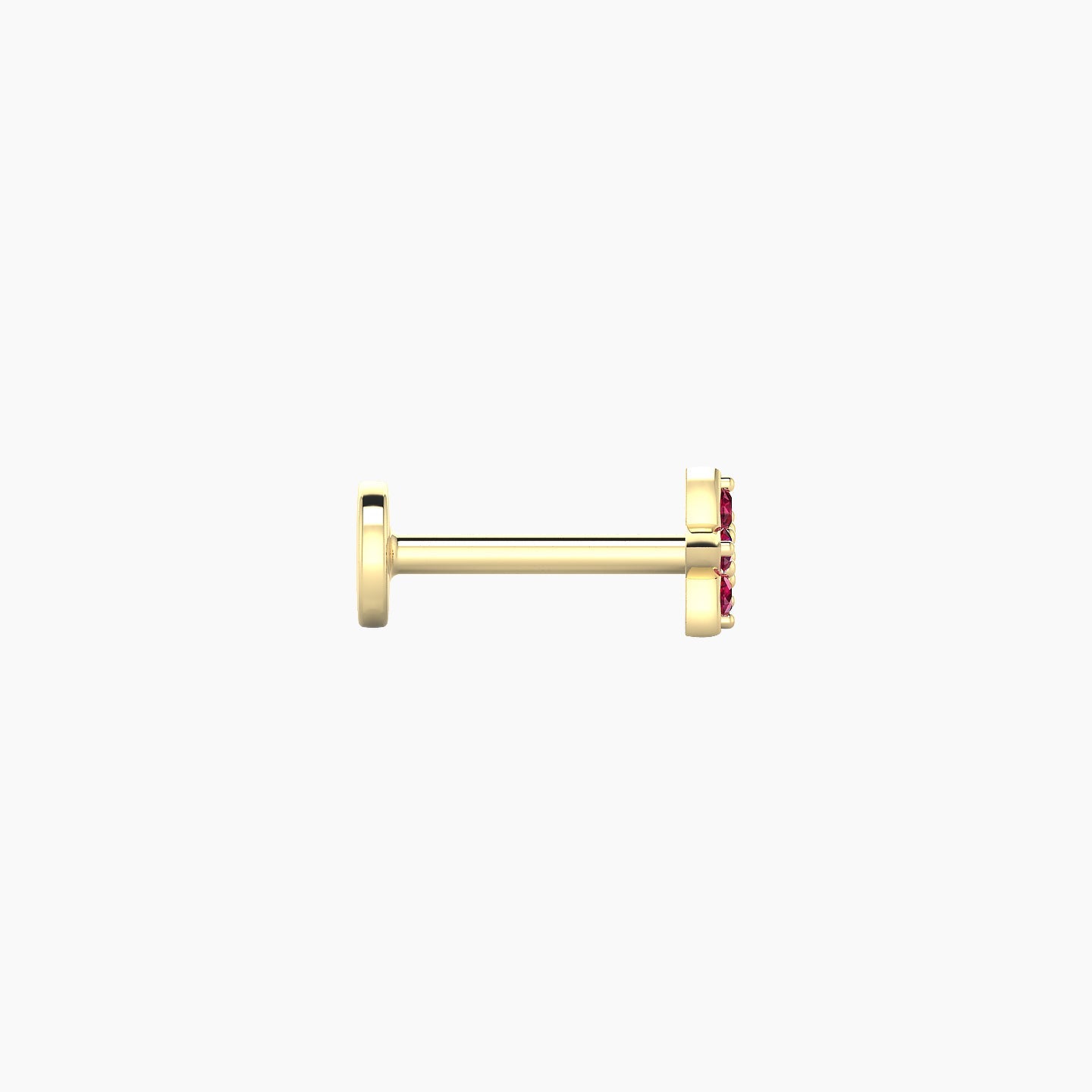 Flora | 18k Yellow Gold 6.5 mm 4.5 mm Flower Ruby Nose Piercing