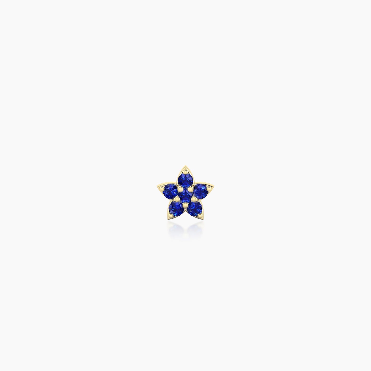 Flora | 18k Yellow Gold 6.5 mm 4.5 mm Flower Sapphire Piercing
