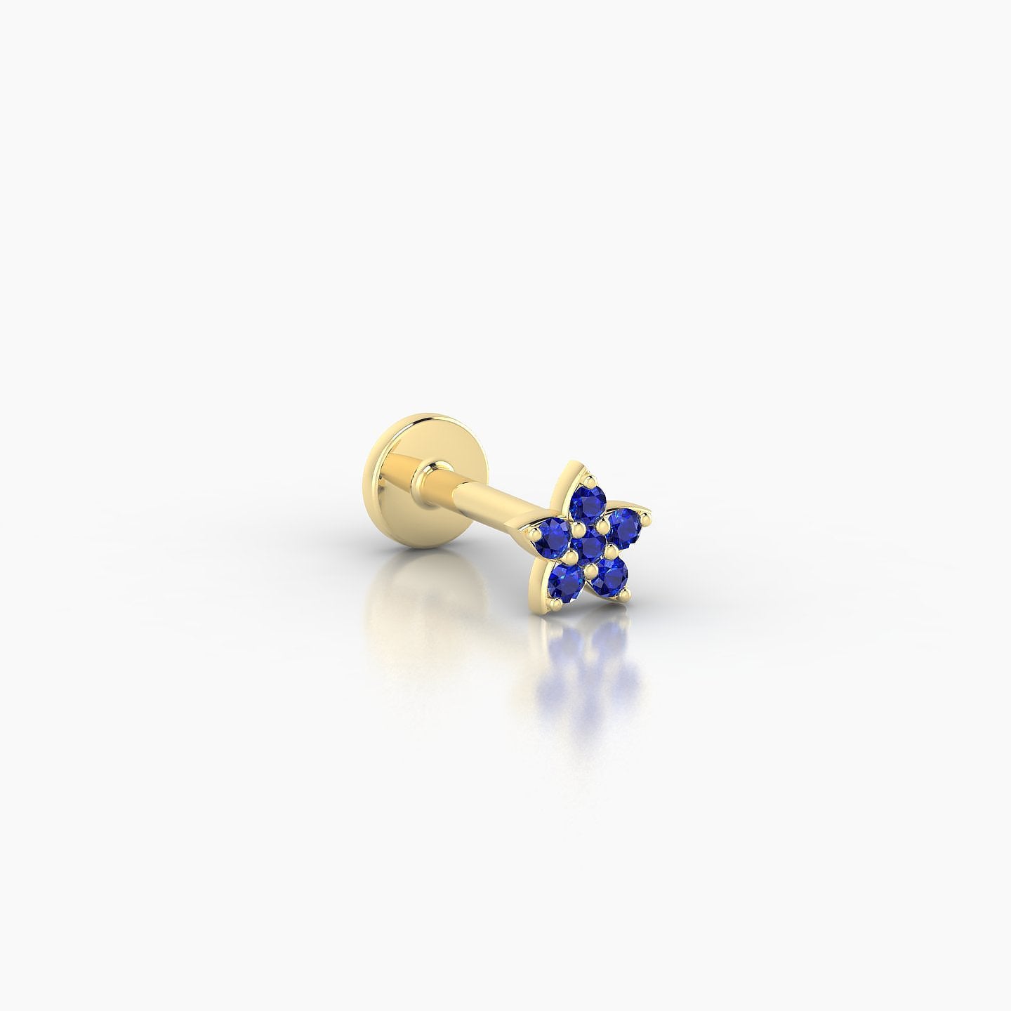 Flora | 18k Yellow Gold 6.5 mm 4.5 mm Flower Sapphire Piercing