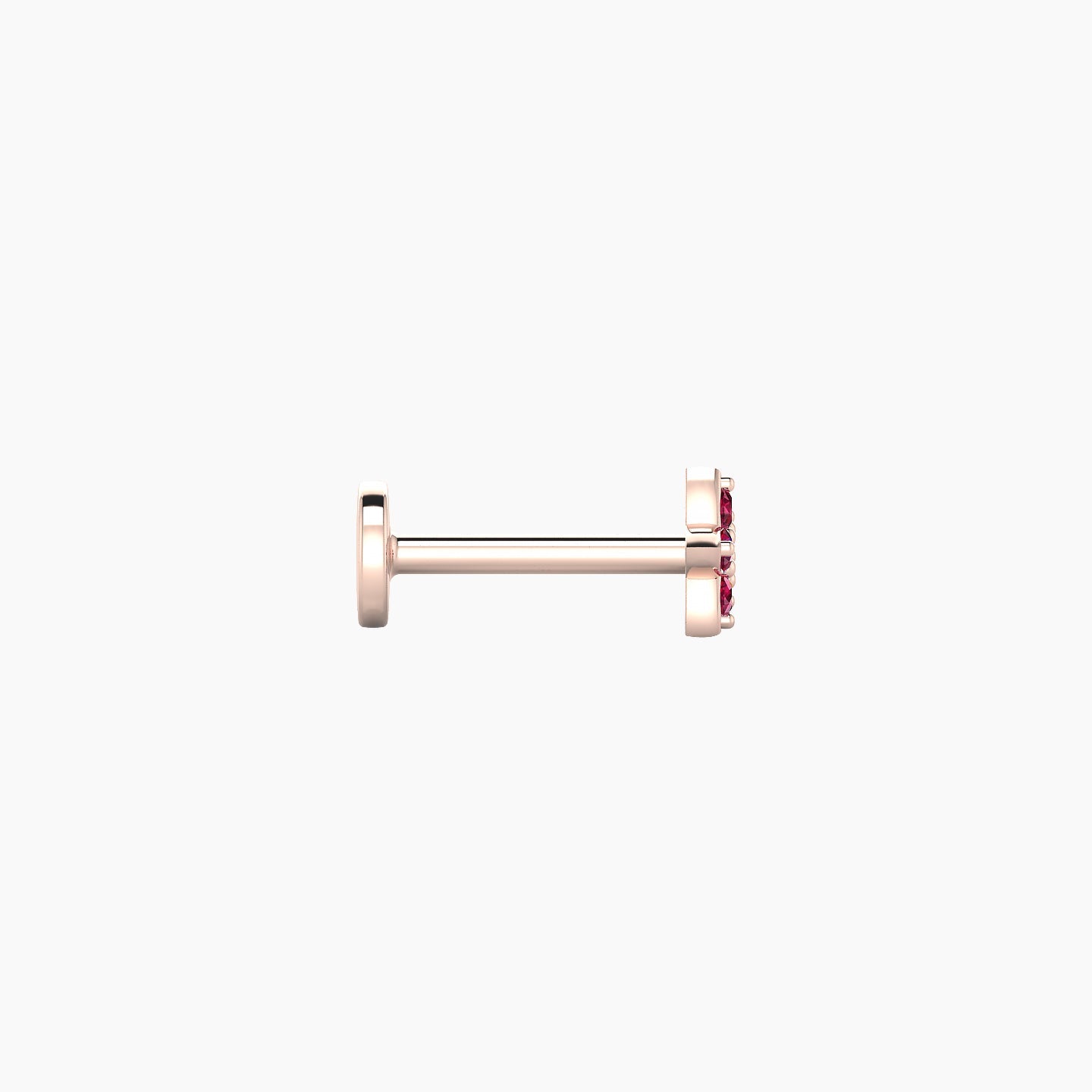Flora | 18k Rose Gold 6.5 mm 4.5 mm Flower Ruby Piercing