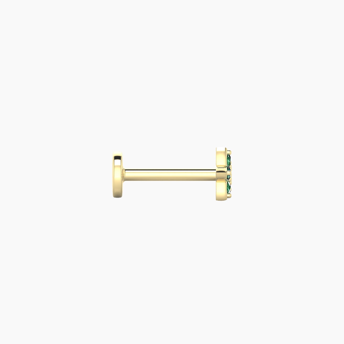 Flora | 18k Yellow Gold 6.5 mm 4.5 mm Flower Emerald Piercing