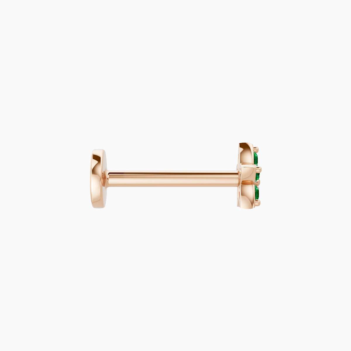 Flora | 18k Rose Gold 8 mm 4.5 mm Flower Emerald Nose Piercing