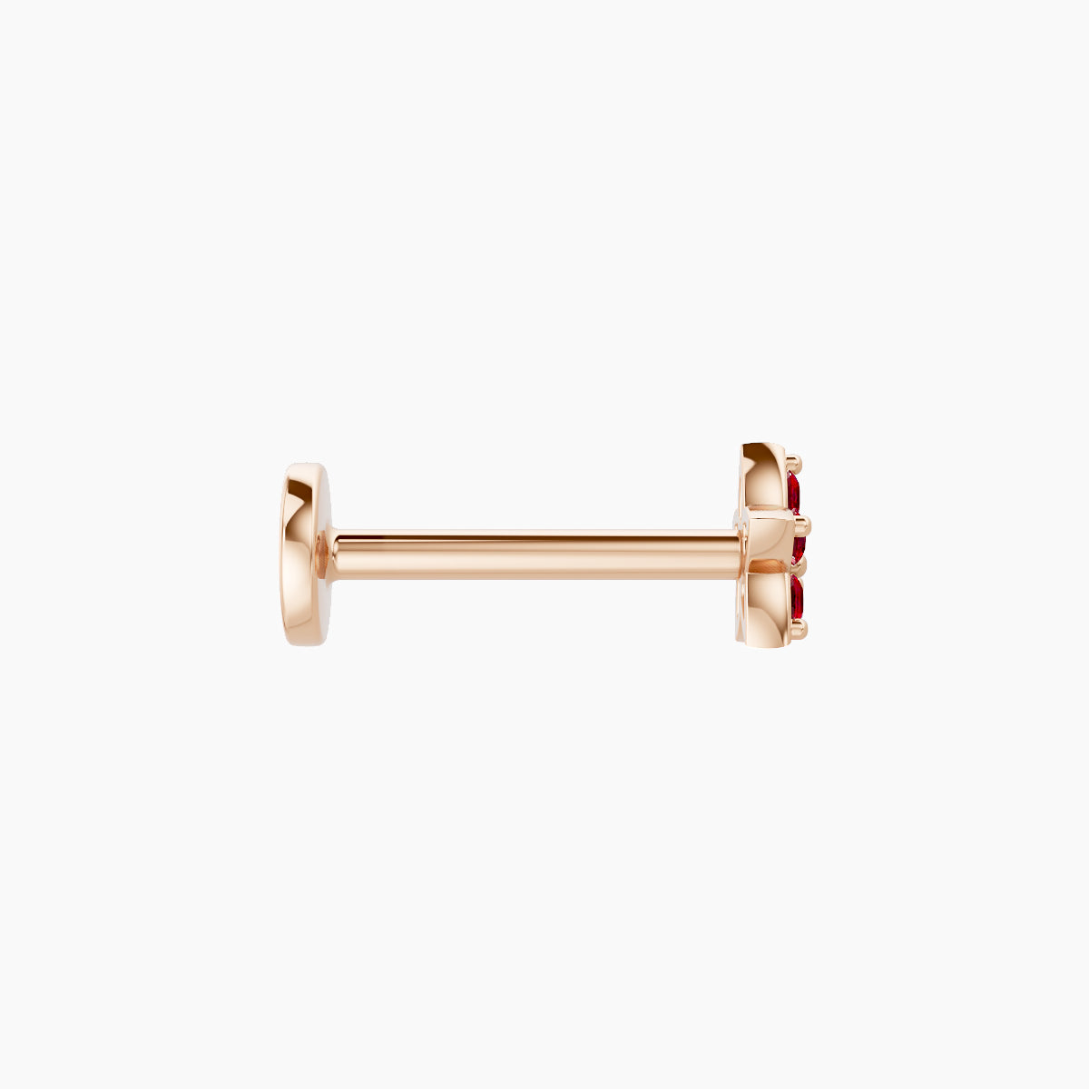 Flora | 18k Rose Gold 8 mm 4.5 mm Flower Ruby Nose Piercing