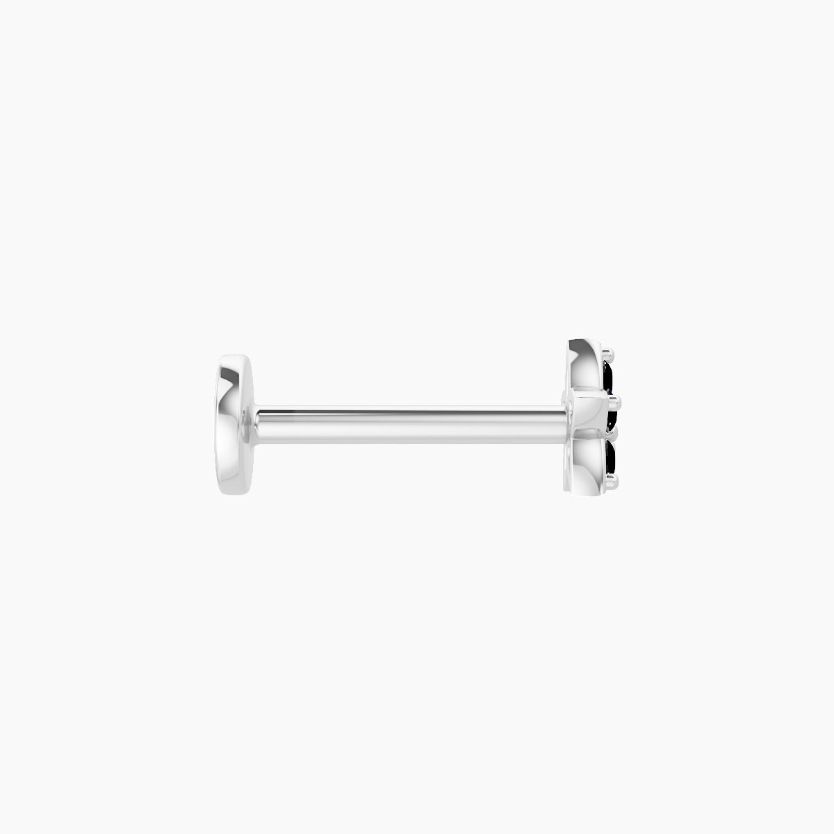 Flora | 18k White Gold 8 mm 4.5 mm Flower Black Diamond Nose Piercing