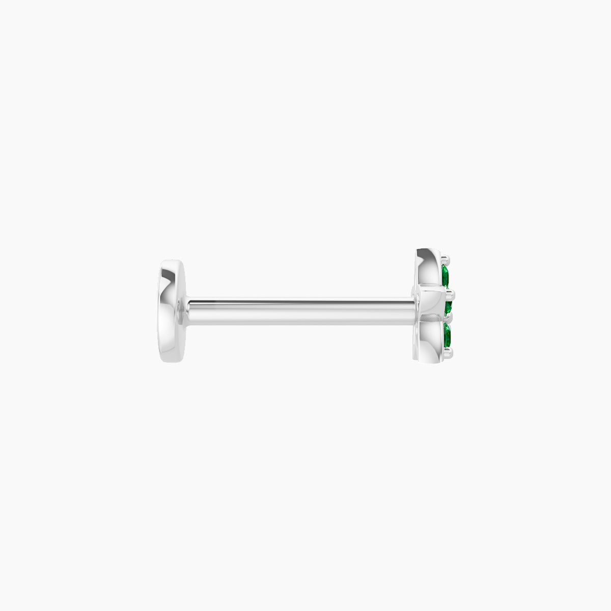 Flora | 18k White Gold 8 mm 4.5 mm Flower Emerald Nose Piercing