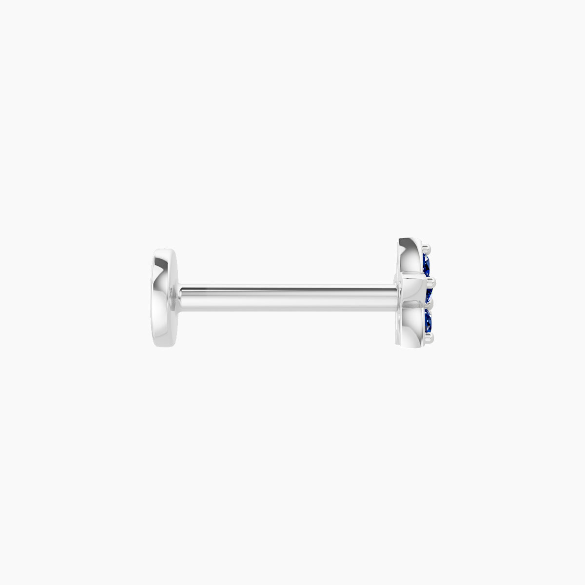 Flora | 18k White Gold 8 mm 4.5 mm Flower Sapphire Nose Piercing