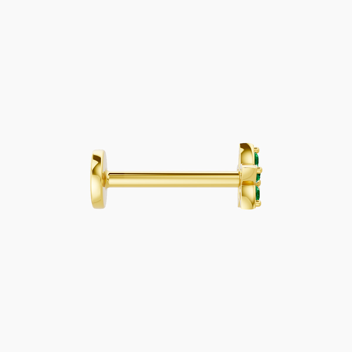 Flora | 18k Yellow Gold 8 mm 4.5 mm Flower Emerald Nose Piercing