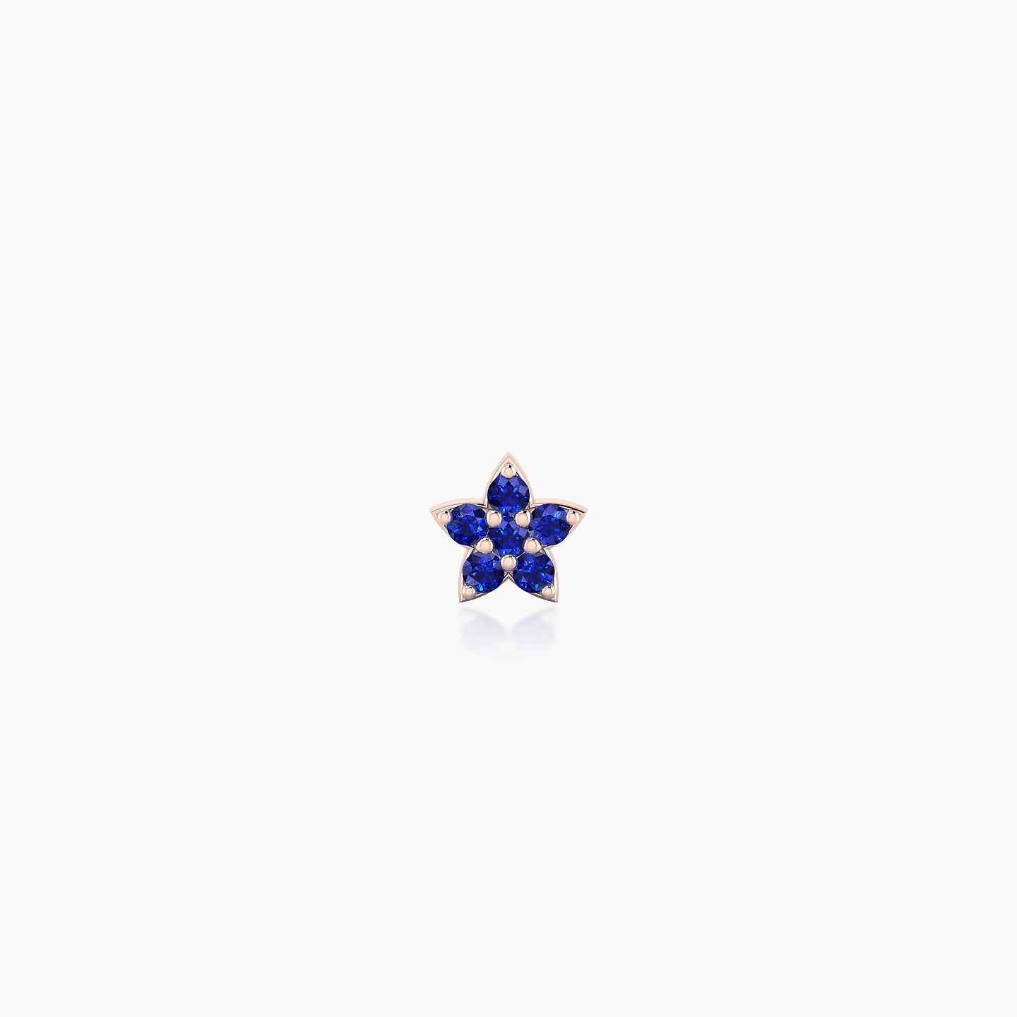 Flora | 18k Rose Gold 8 mm 4.5 mm Flower Sapphire Nose Piercing