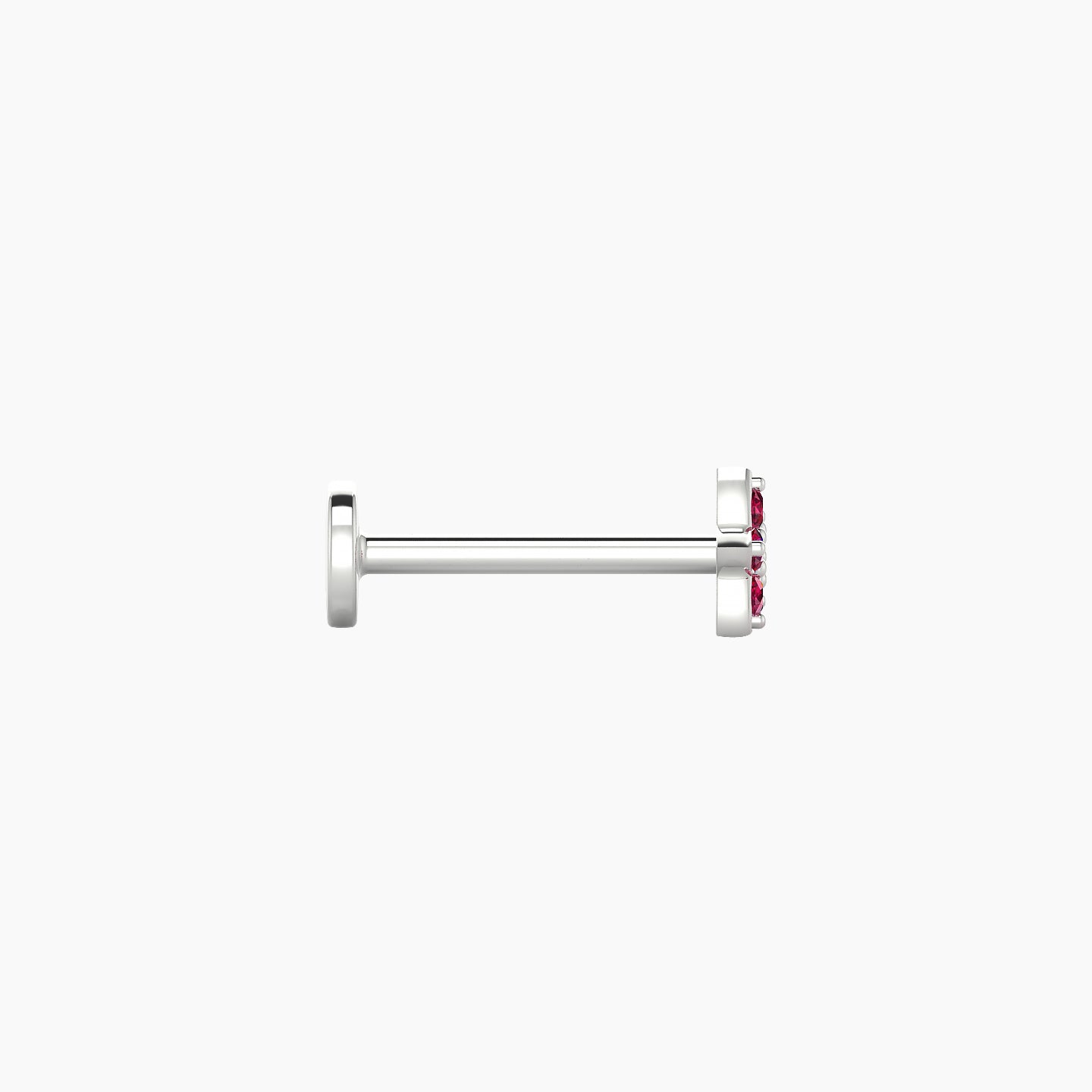 Flora | 18k White Gold 8 mm 4.5 mm Flower Ruby Nose Piercing