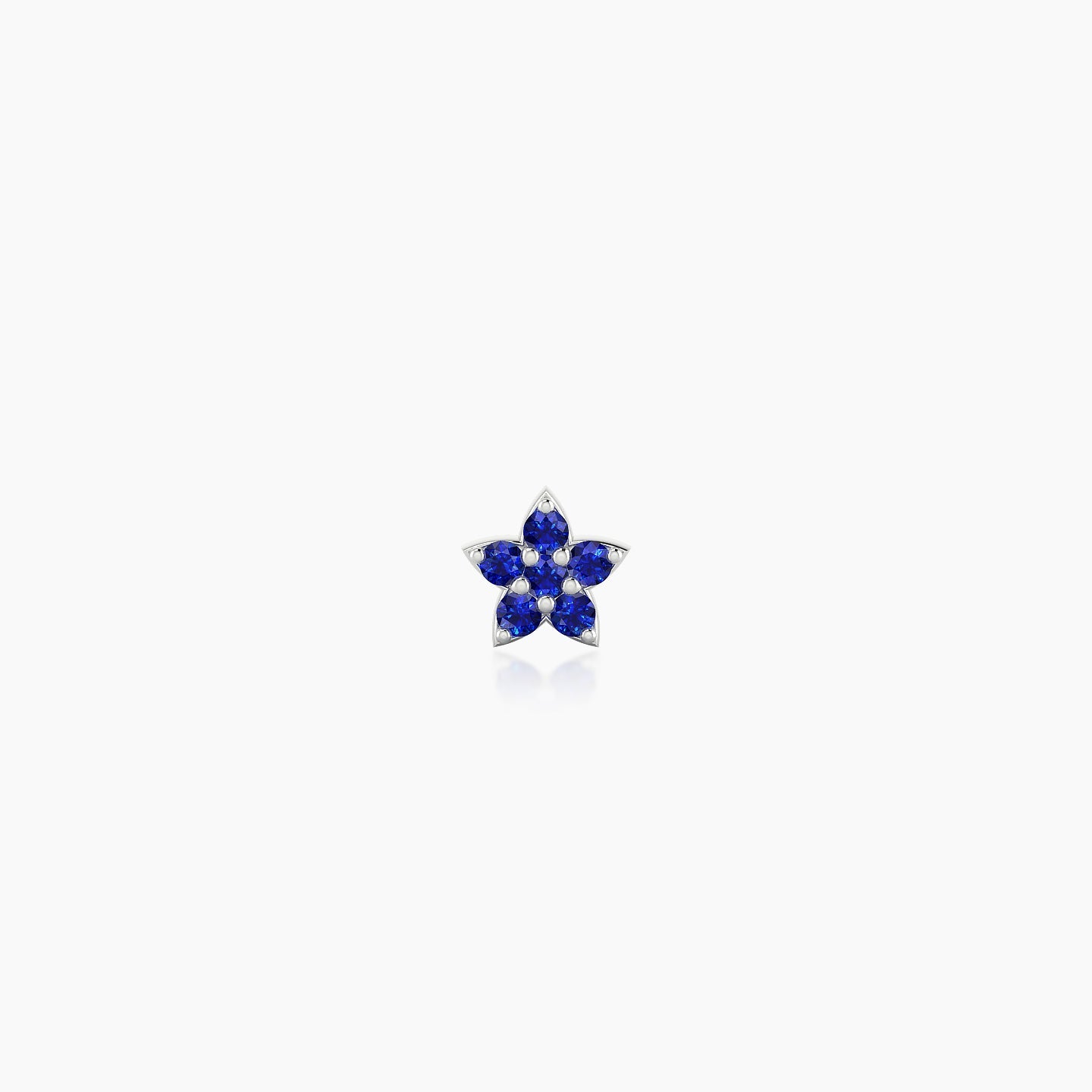 Flora | 18k White Gold 8 mm 4.5 mm Flower Sapphire Piercing