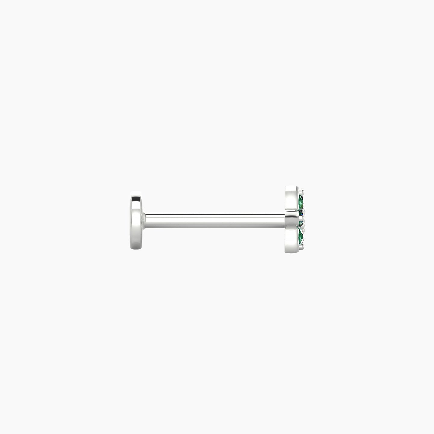 Flora | 18k White Gold 8 mm 4.5 mm Flower Emerald Piercing