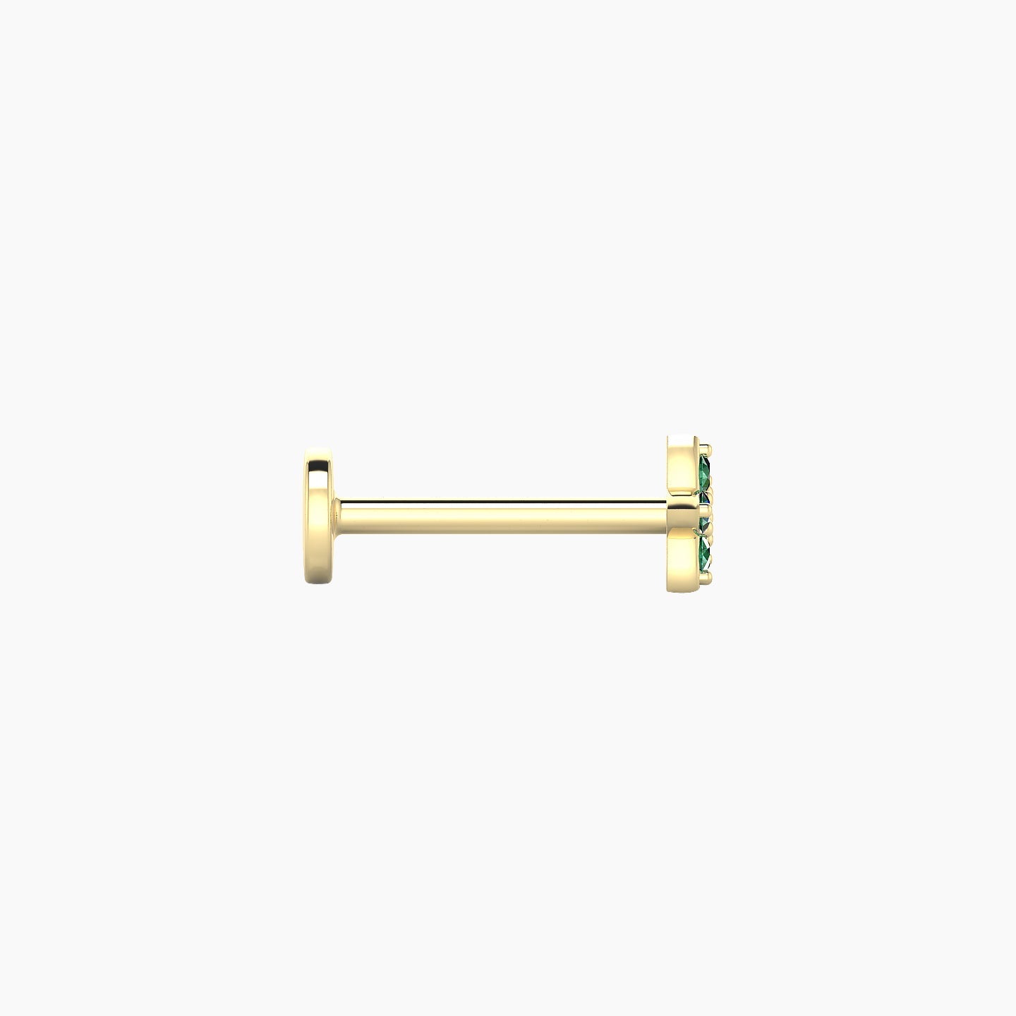 Flora | 18k Yellow Gold 8 mm 4.5 mm Flower Emerald Piercing