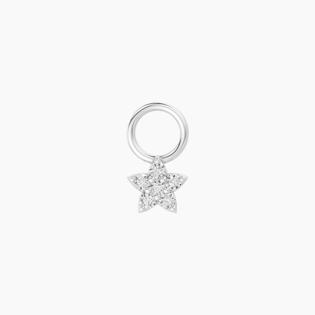 Flora | 18k White Gold 4.5 mm Flower Diamond Charm