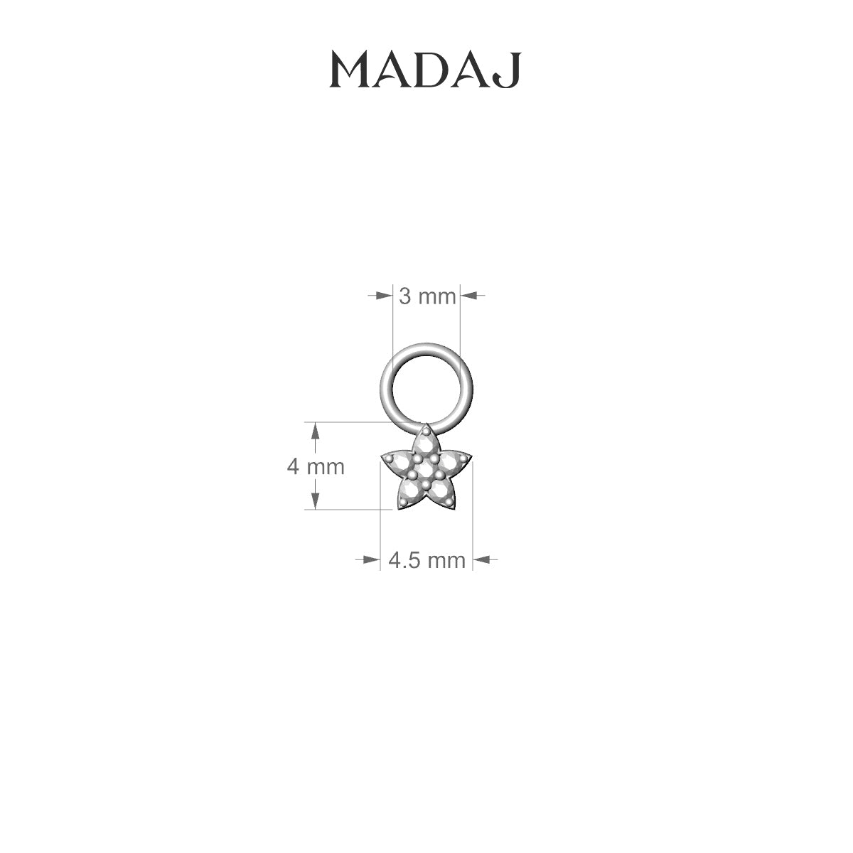 Flora | 18k Yellow Gold 4.5 mm Flower Diamond Charm