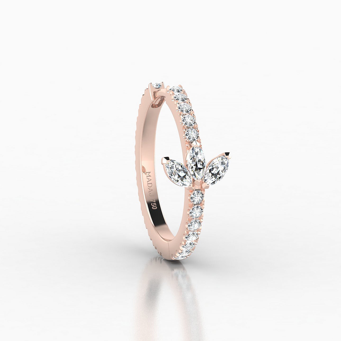 Fortuna | 18k Rose Gold 11 mm Lotus Diamond Hoop Piercing