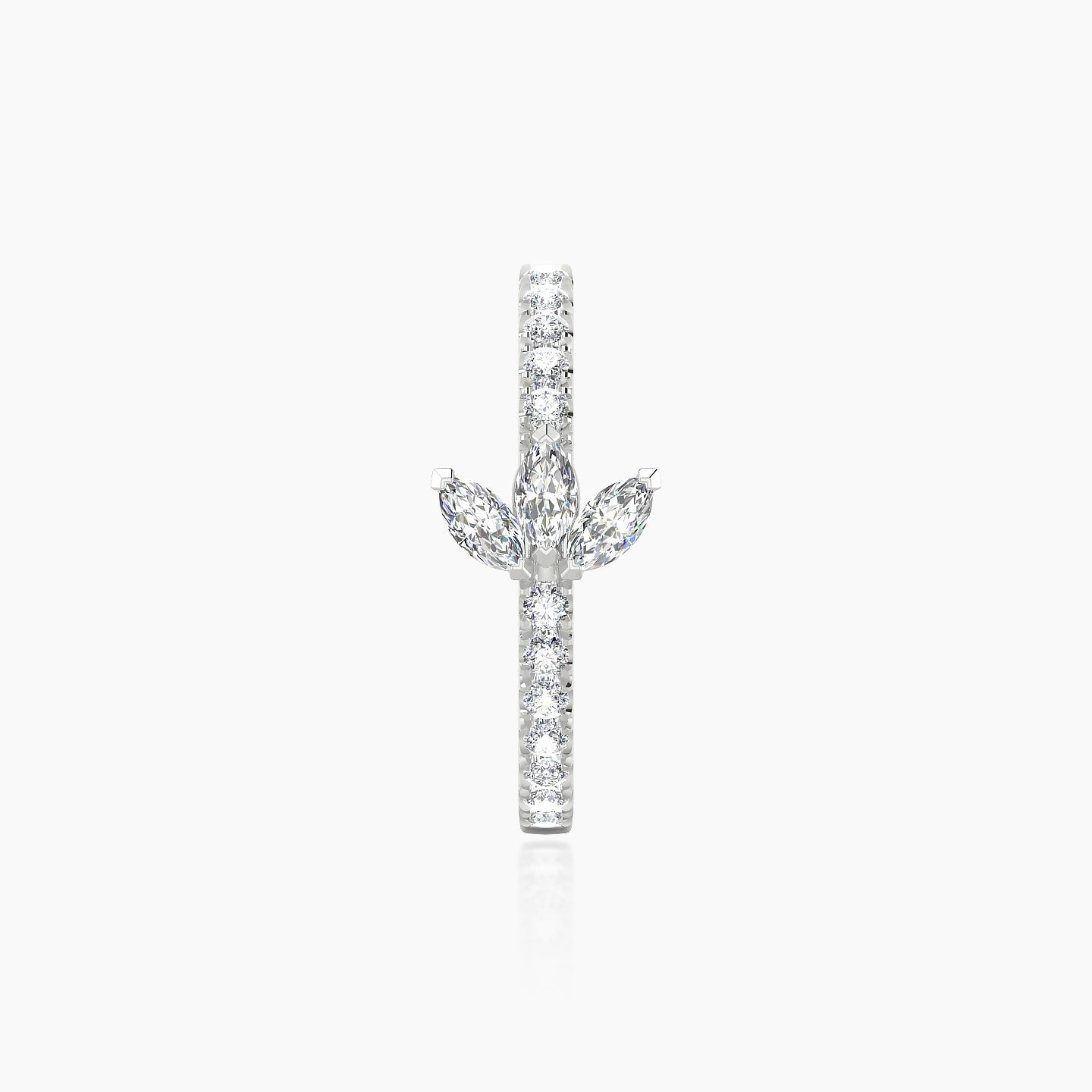 Fortuna | 18k White Gold 11 mm Lotus Diamond Hoop Piercing