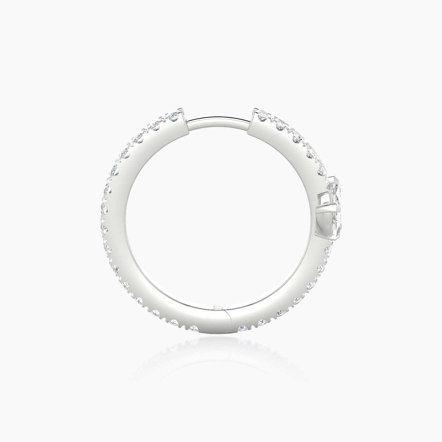 Fortuna | 18k White Gold 11 mm Lotus Diamond Hoop Piercing