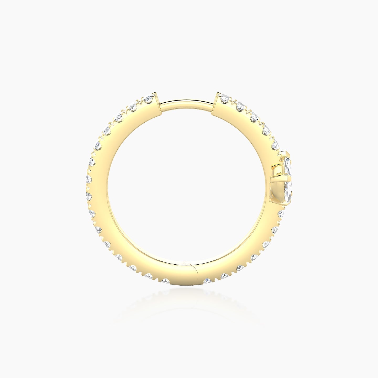 Fortuna | 18k Yellow Gold 11 mm Lotus Diamond Hoop Piercing