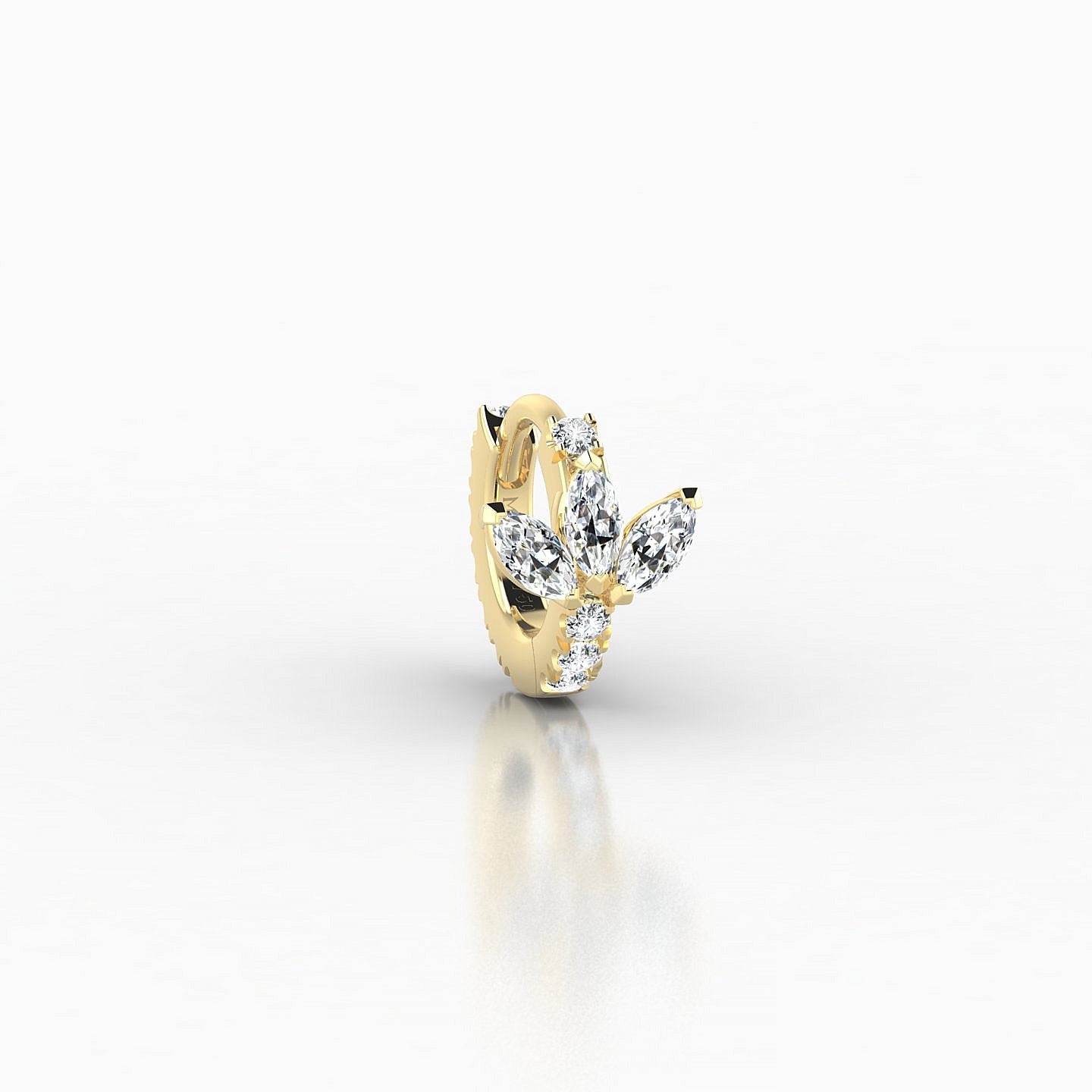 Fortuna | 18k Yellow Gold 5 mm Lotus Diamond Hoop Piercing