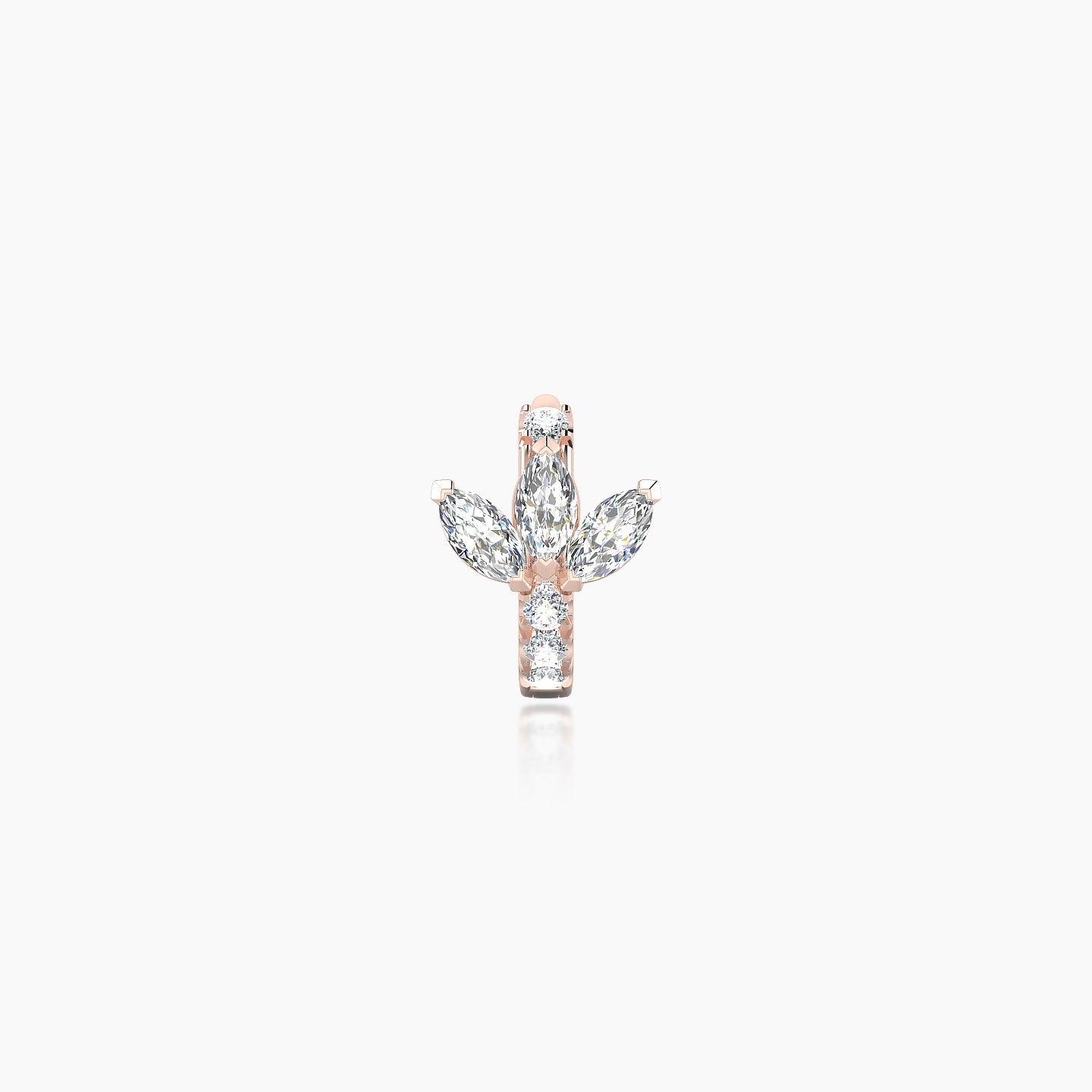 Fortuna | 18k Rose Gold 5 mm Lotus Diamond Hoop Piercing
