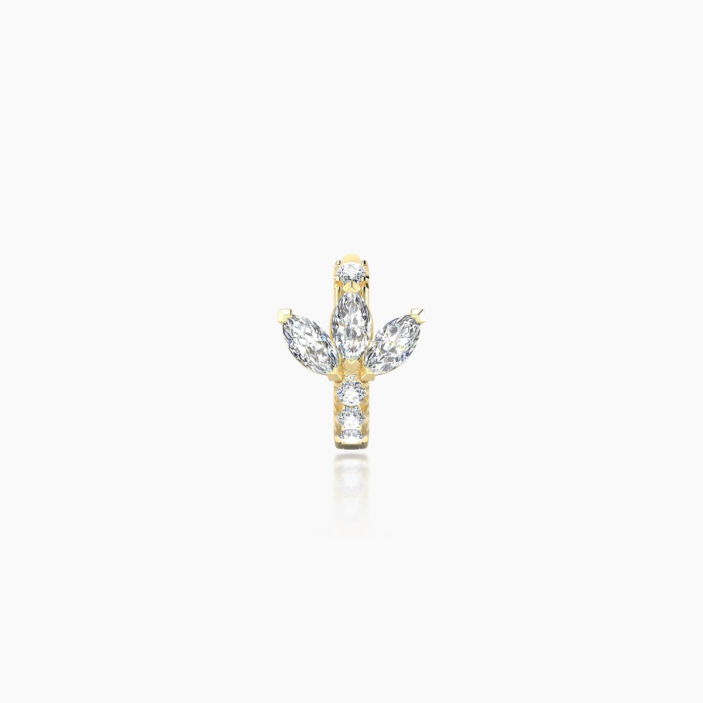 Fortuna | 18k Yellow Gold 5 mm Lotus Diamond Hoop Piercing