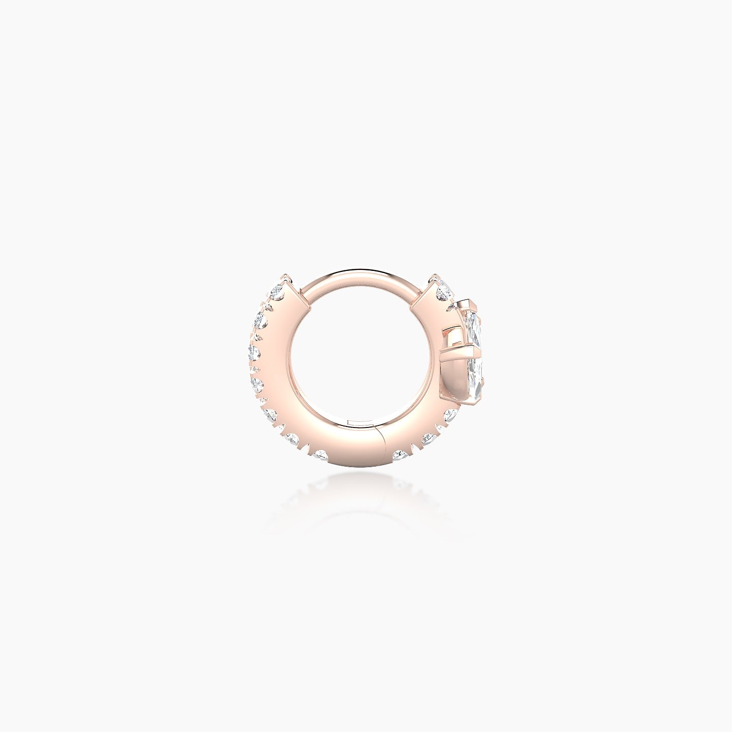 Fortuna | 18k Rose Gold 5 mm Lotus Diamond Hoop Piercing