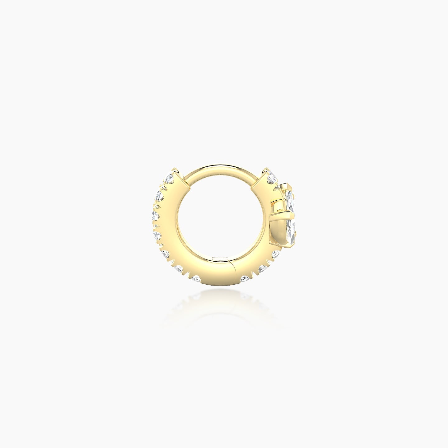 Fortuna | 18k Yellow Gold 5 mm Lotus Diamond Hoop Piercing