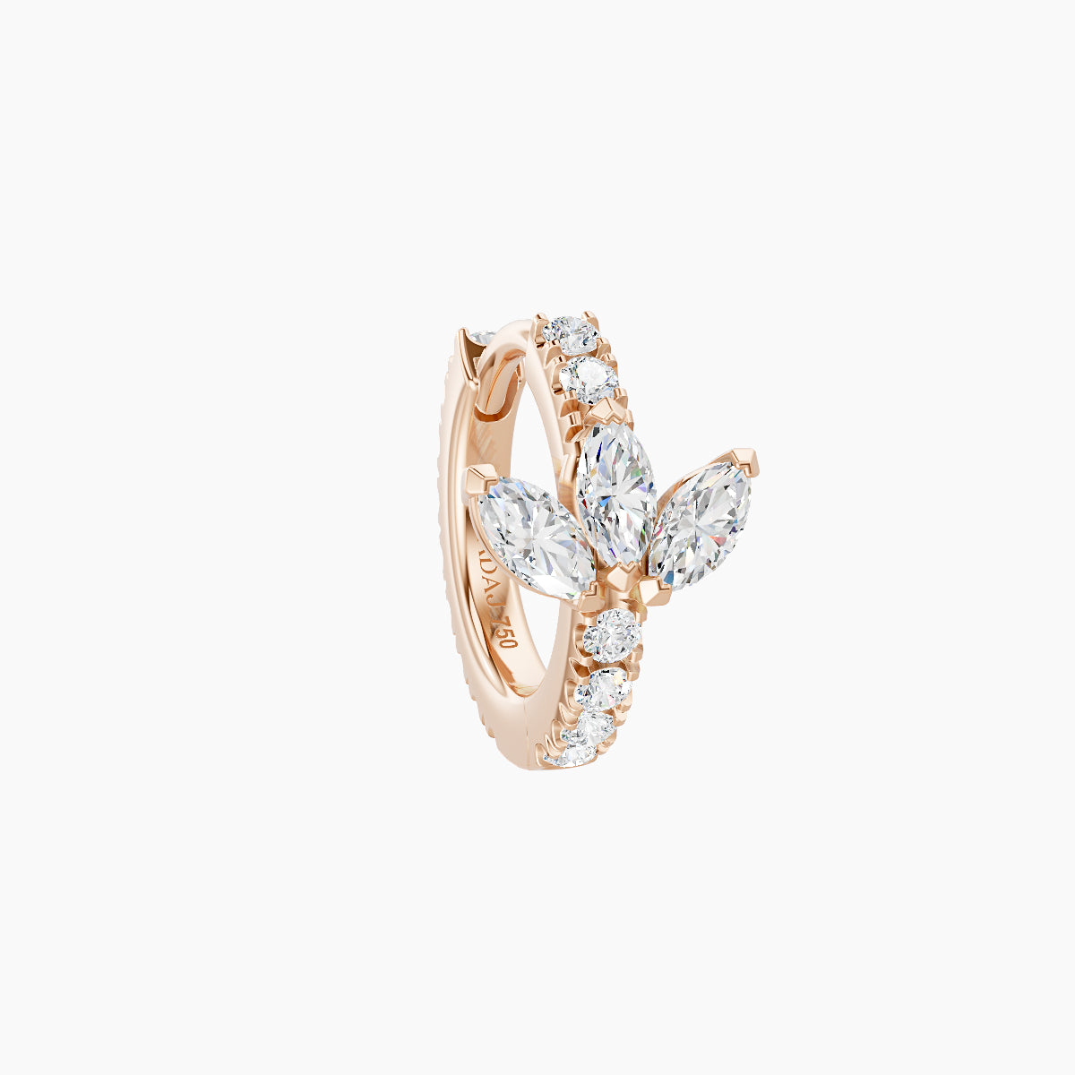 Fortuna | 18k Rose Gold 6.5 mm Lotus Diamond Nose Ring Piercing