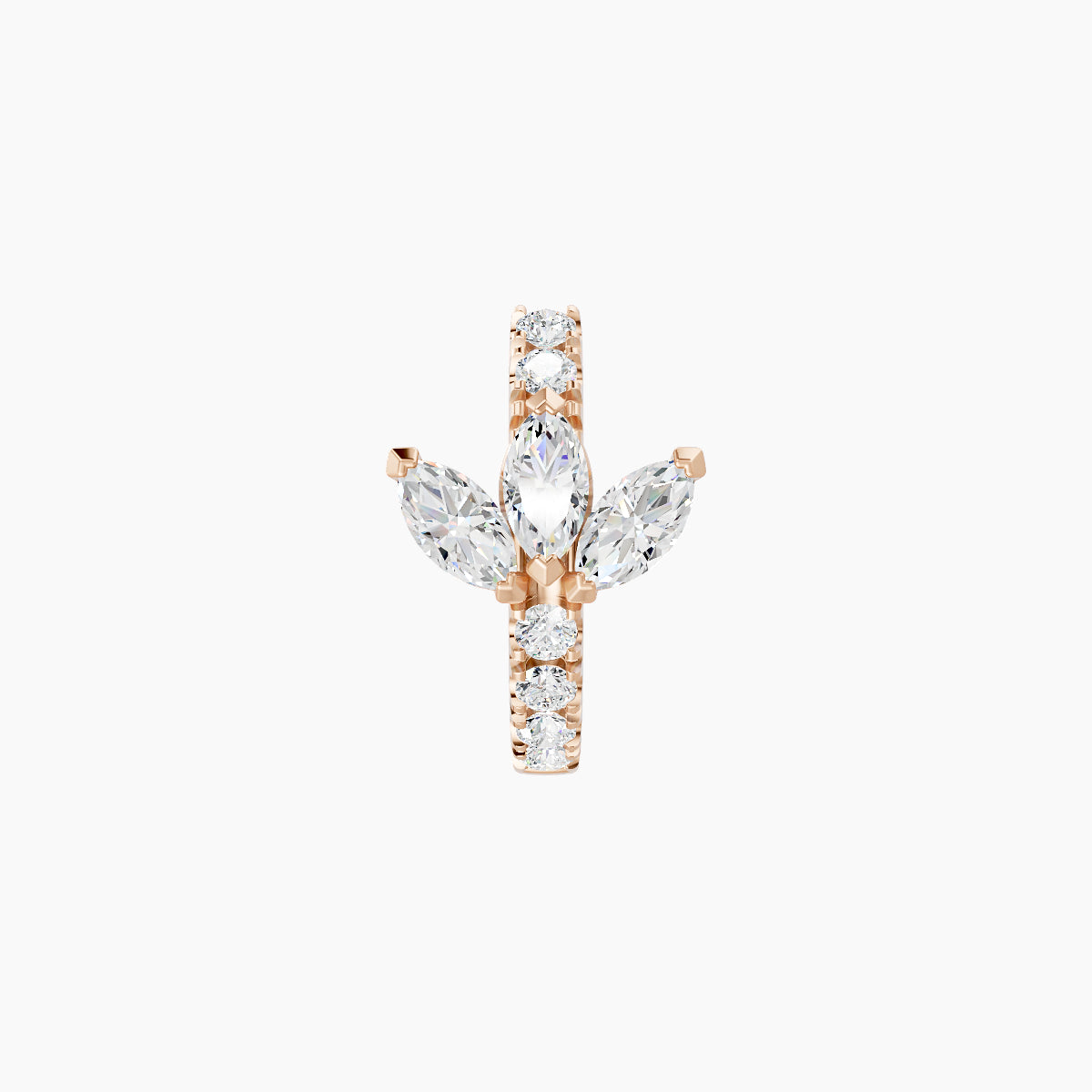 Fortuna | 18k Rose Gold 6.5 mm Lotus Diamond Nose Ring Piercing