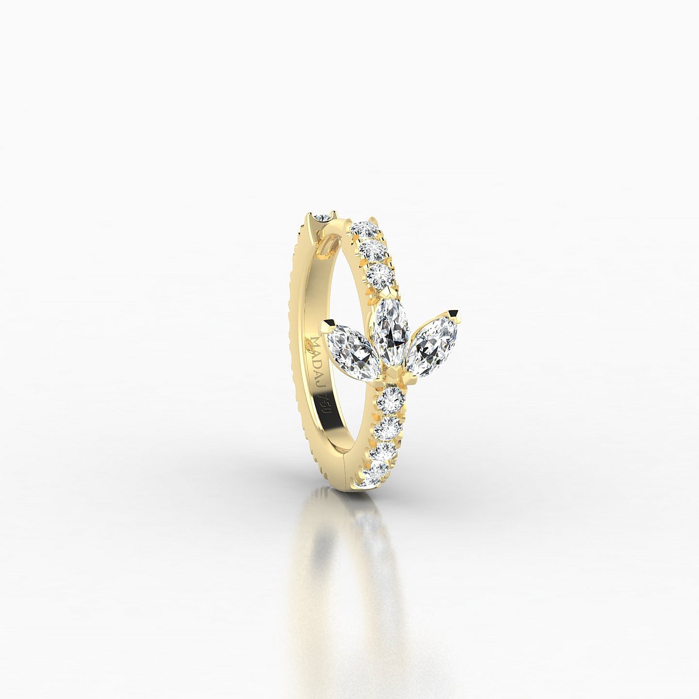 Fortuna | 18k Yellow Gold 8 mm Lotus Diamond Nose Ring Piercing